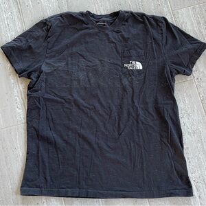 The North Face Topographic Pocket T-Shirt Men's Black Cotton Graphic Tee XXL